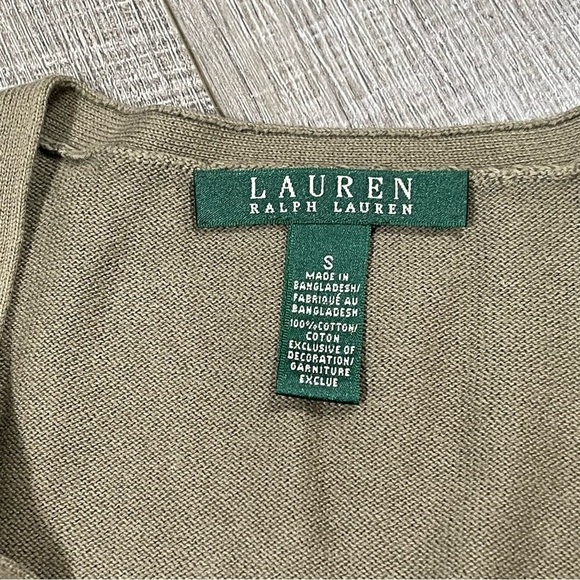 Lauren Ralph Lauren Sweater Top Size S V-neck Olive green - Picture 5 of 7